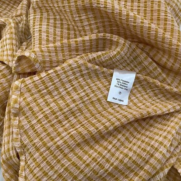 Rhode Ginny Tie Front Cutout Plaid Midi Dress In Sunflower Size 8 Fit And Flare - Picture 16 of 16